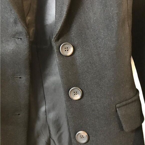 New Women Lapel Collar Long Wool Pea Coat Blue Button Down Gorgeous Coat - Picture 10 of 16